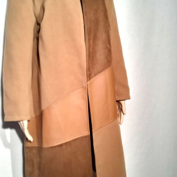 Kenneth Cole New-York Tan Block Open COAT Caramel Women Size XL - Picture 1 of 9